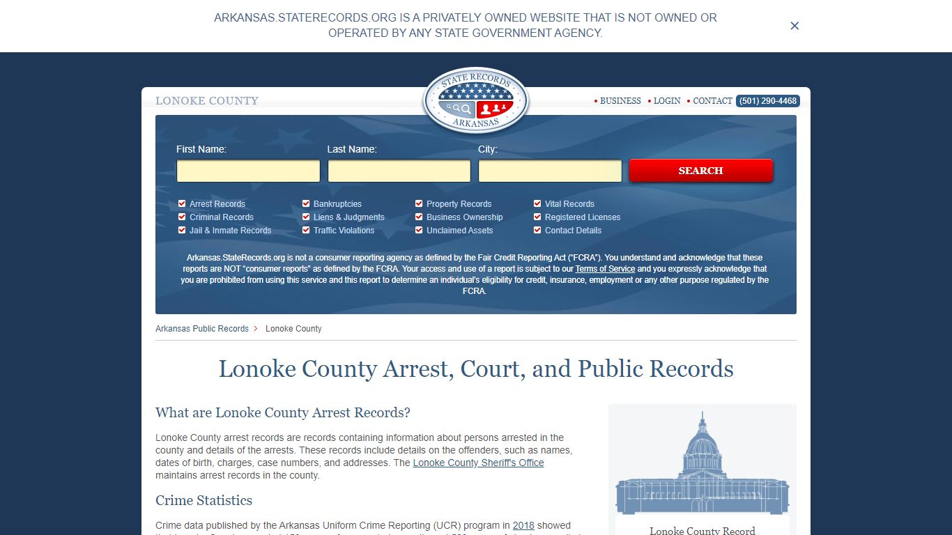 Lonoke County Arrest, Court, and Public Records