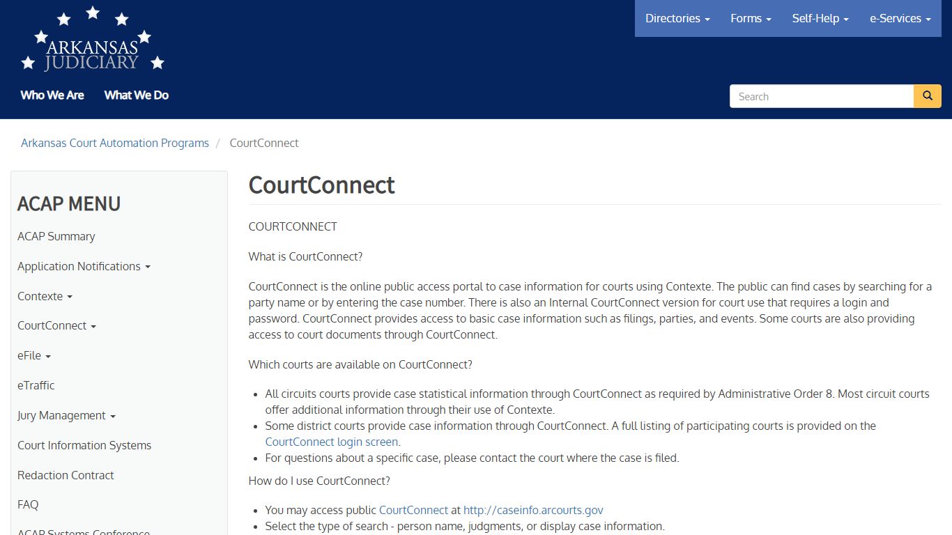 CourtConnect - Arkansas Judiciary